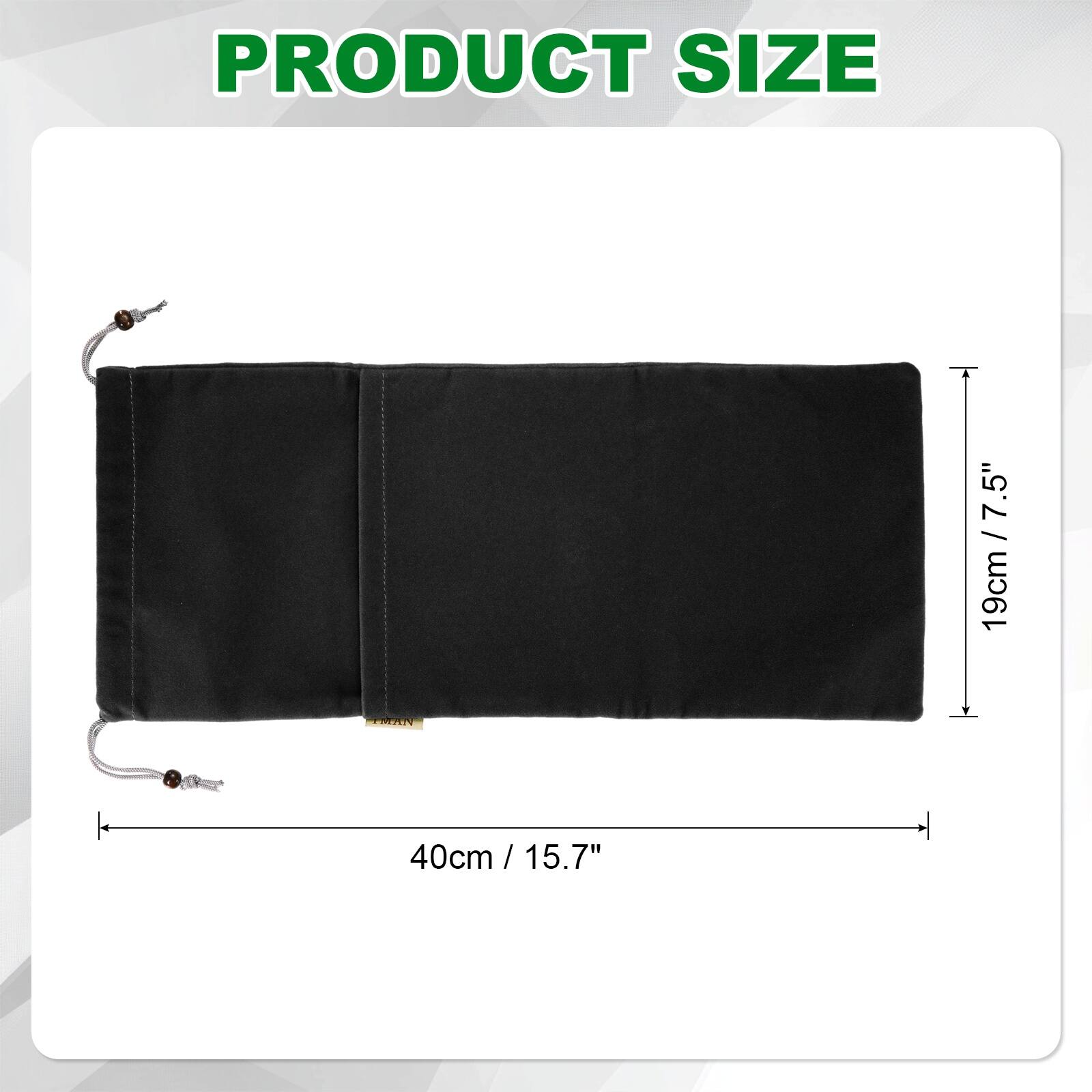 PRODUCT SIZE  
7.5" / 19cm  
TMPN 40cm / 15.7"