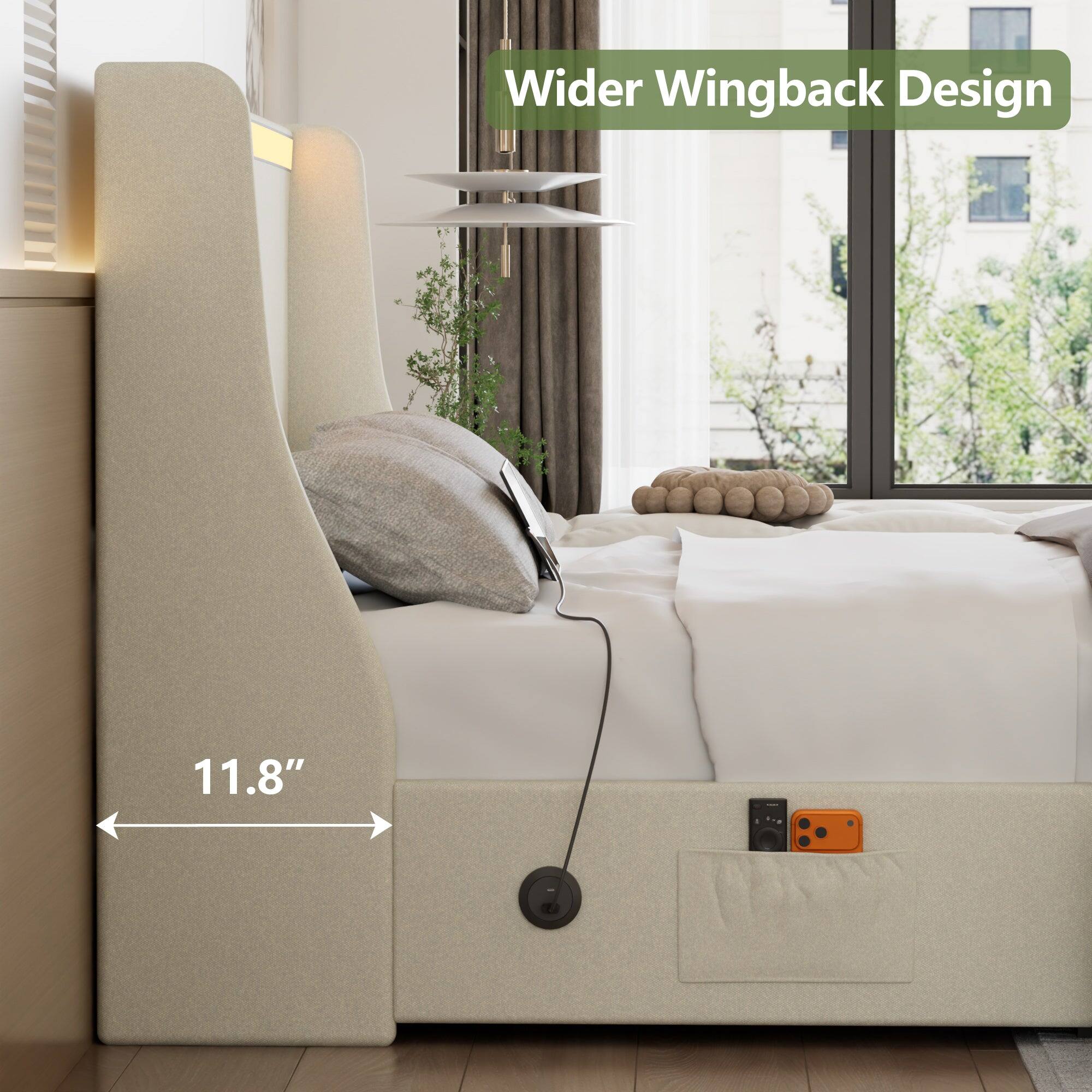 Wider Wingback Design  
11.8"