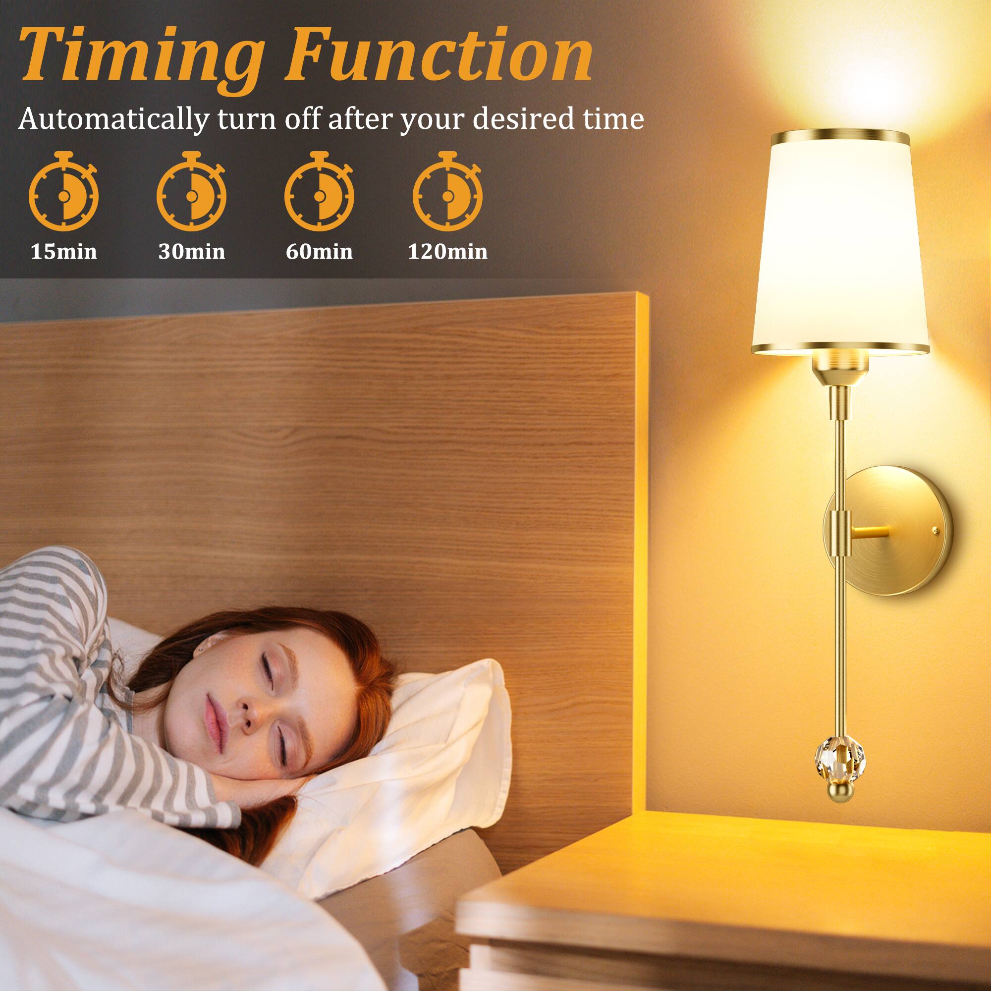 Timing Function  
Automatically turn off after your desired time  
15min 30min 60min 120min