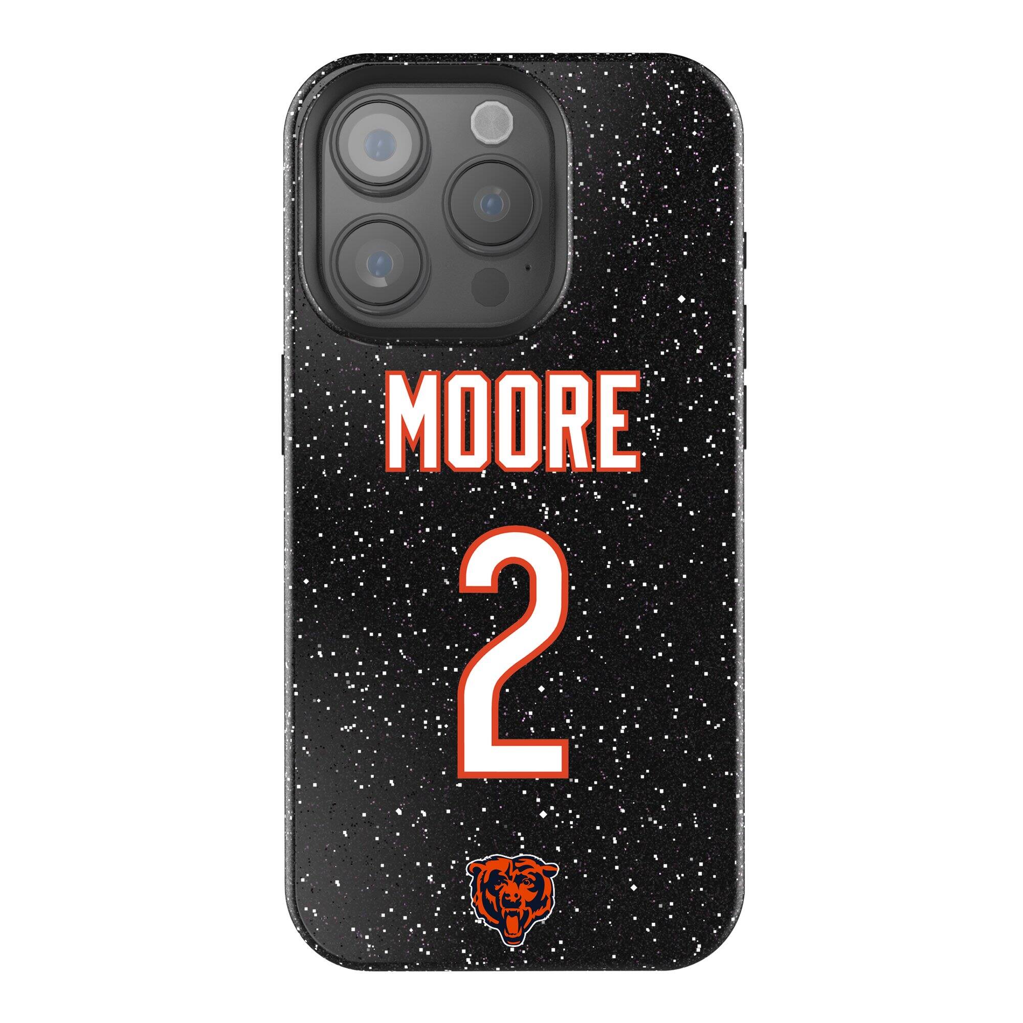 Front. Keyscaper - D.J. Moore Black Chicago Bears Bling iPhone Case - 14 Pro Max - Black.