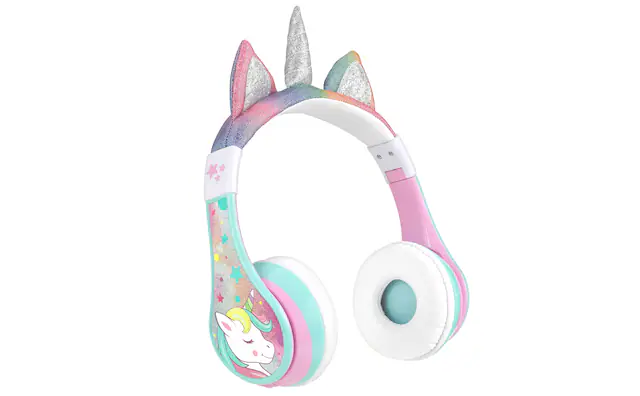 Front. eKids - eKids Unicorn Bluetooth Headphones for Kids, Wireless Headphones for School, Home, or Travel - Multicolor.