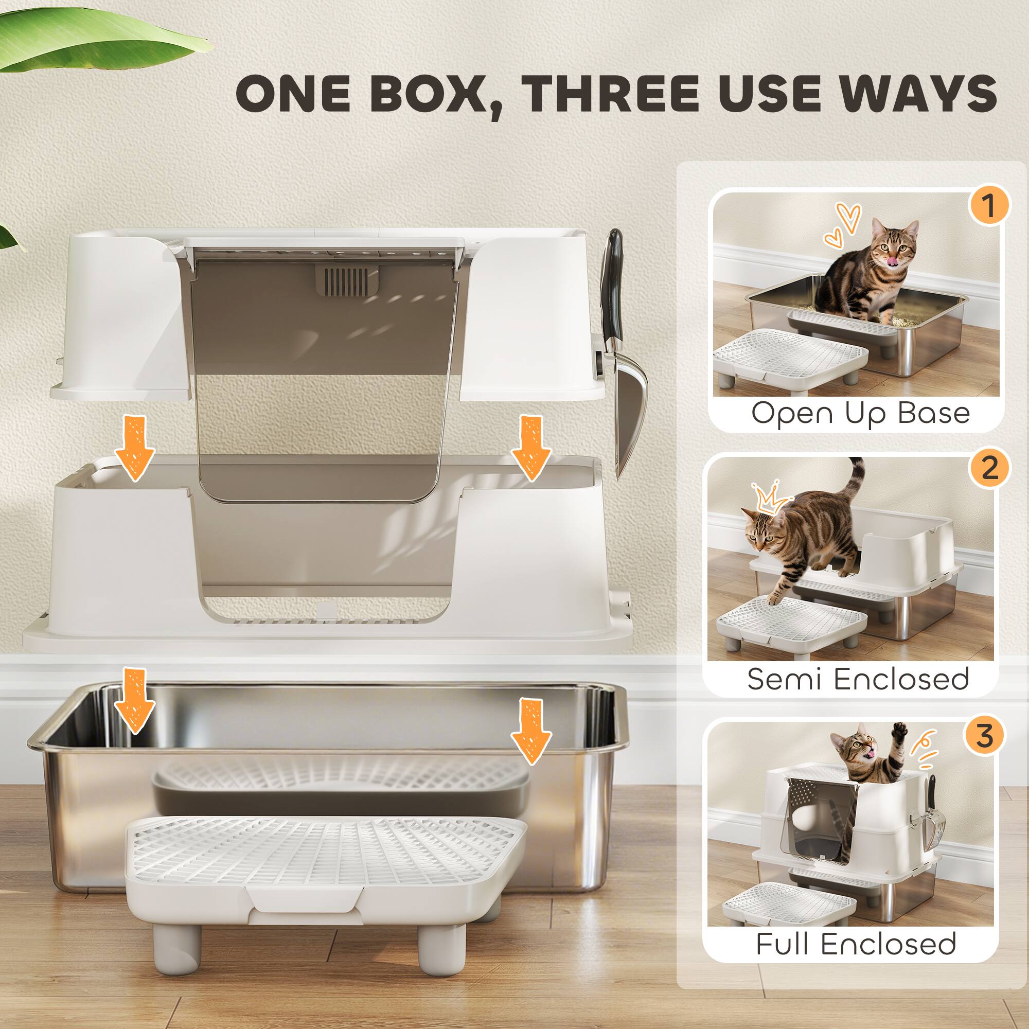 ONE BOX, THREE USE WAYS

1. Open Up Base
2. Semi Enclosed
3. Full Enclosed