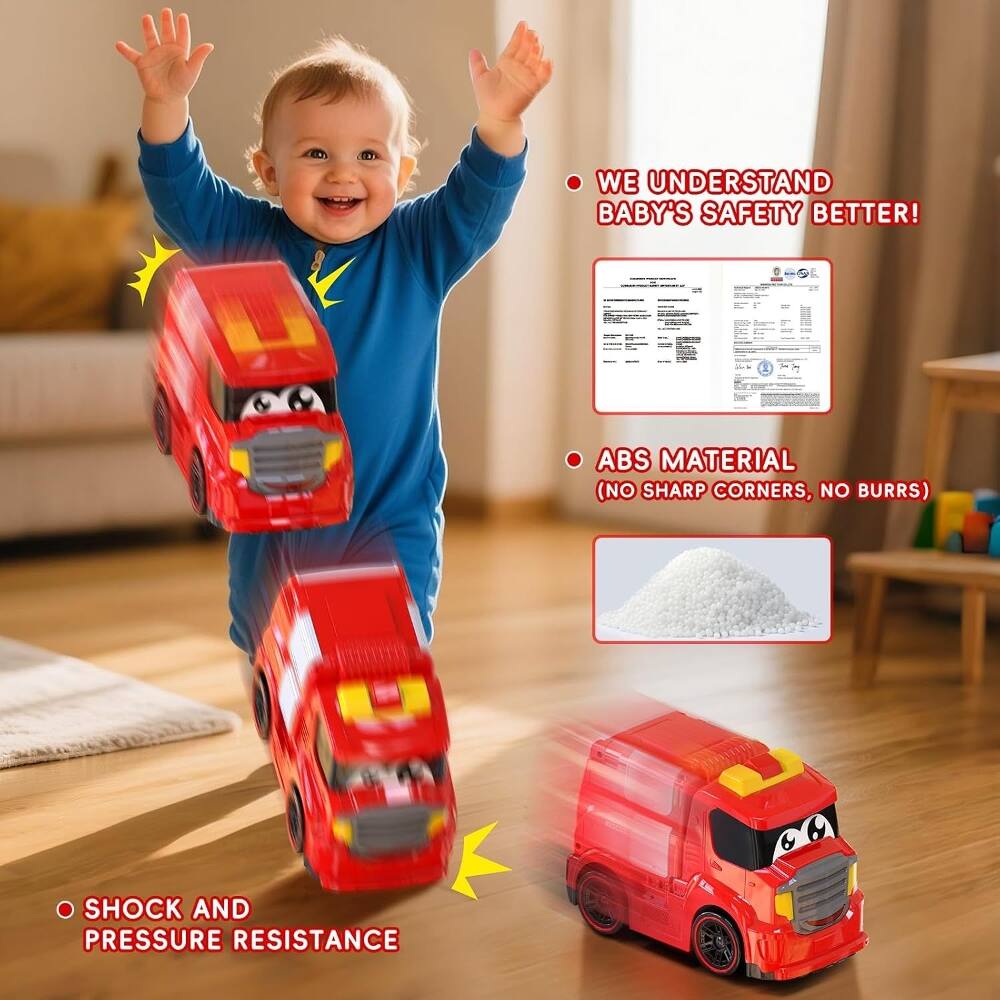 WE UNDERSTAND BABY'S SAFETY BETTER!  
ABS MATERIAL (NO SHARP CORNERS, NO BURRS)  
SHOCK AND PRESSURE RESISTANCE