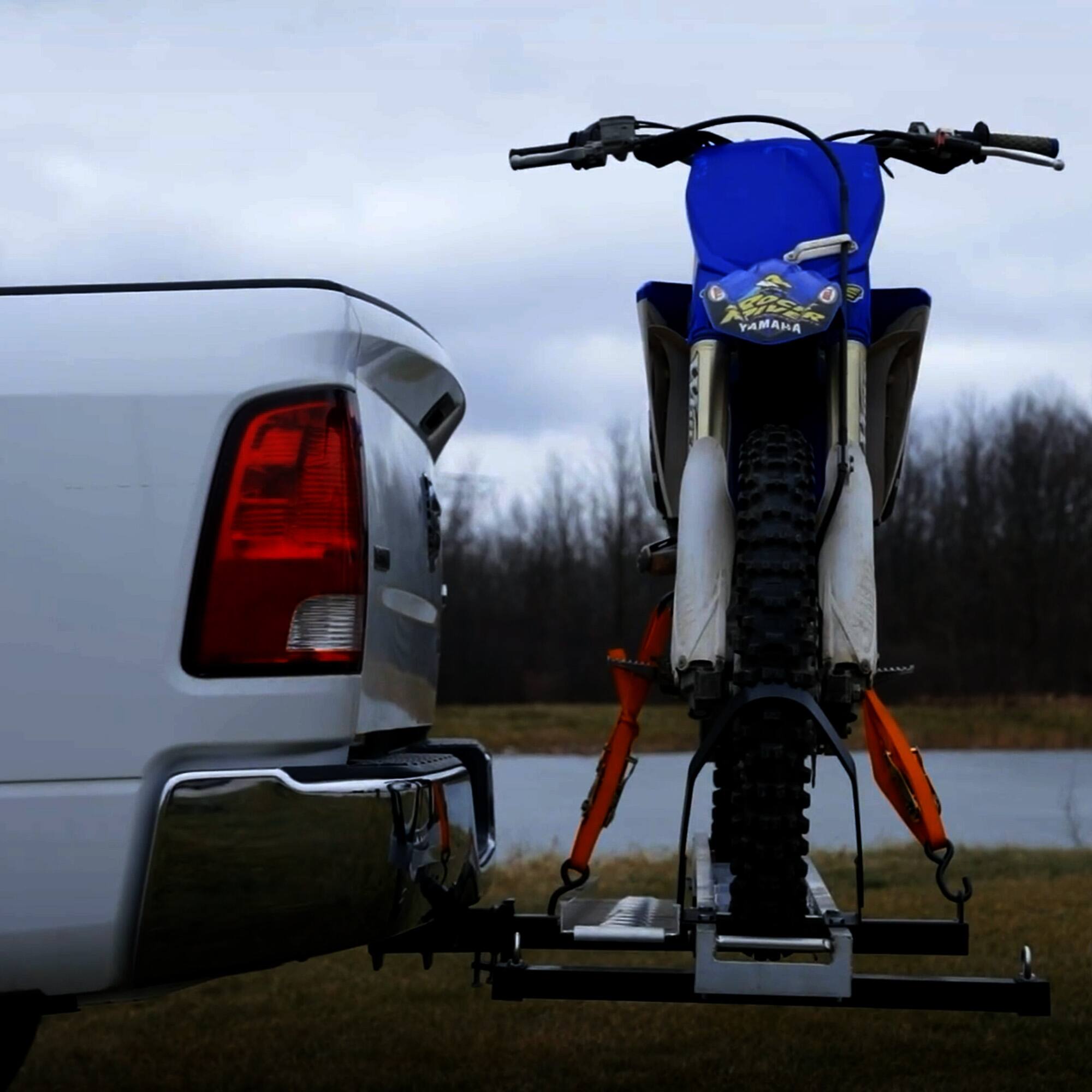 Alt View 5. Black Widow - Black Widow Dirt Bike Carrier with Wheel Chock and 400 Pound Capacity, Silver.