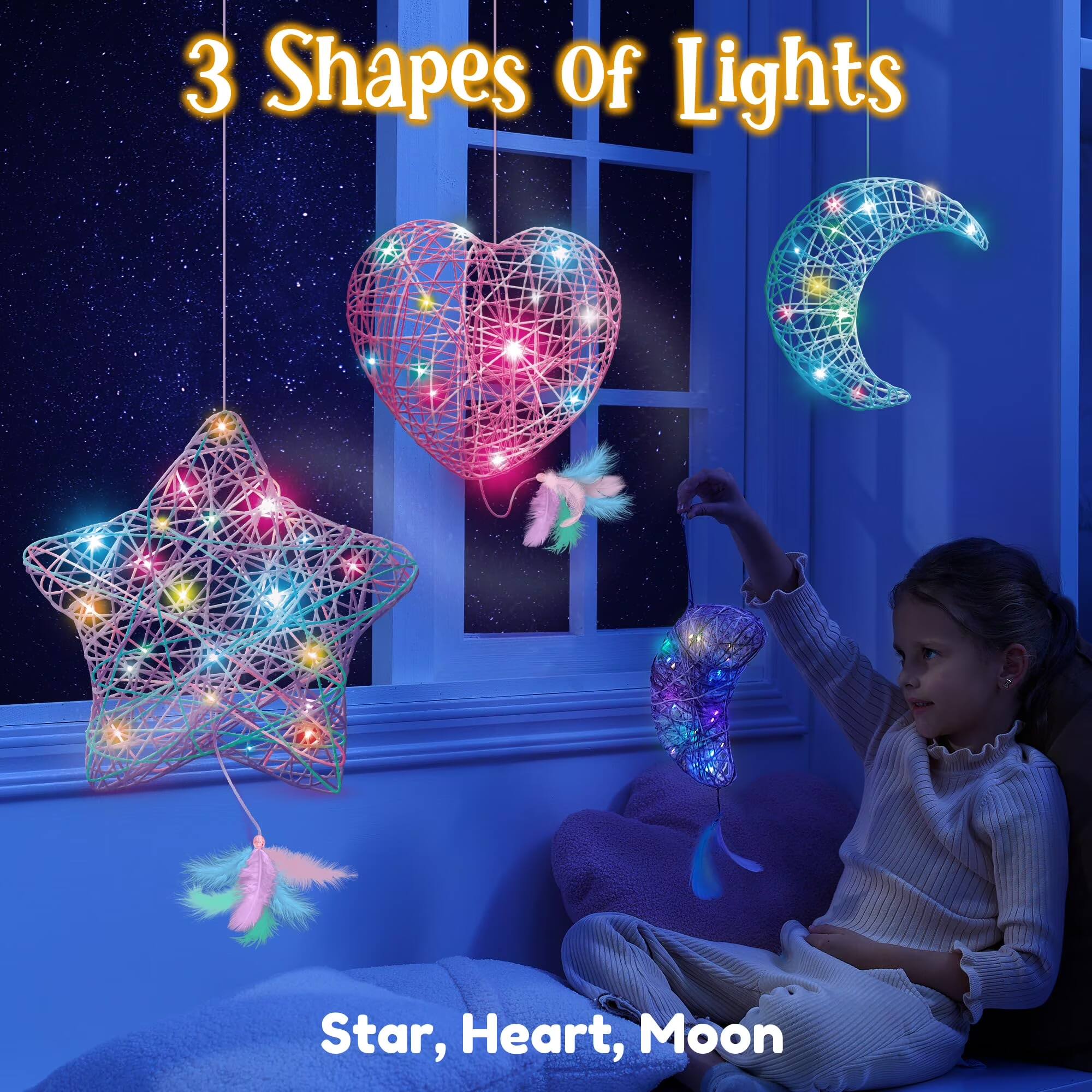 3 Shapes of Lights  
Star, Heart, Moon