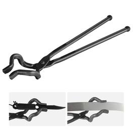 VEVOR - Blacksmith Tongs, 18” Z V-Bit Tongs, Carbon Steel Forge Tongs with A3 Steel Rivets, for Knife Blades, Long Pieces - Black