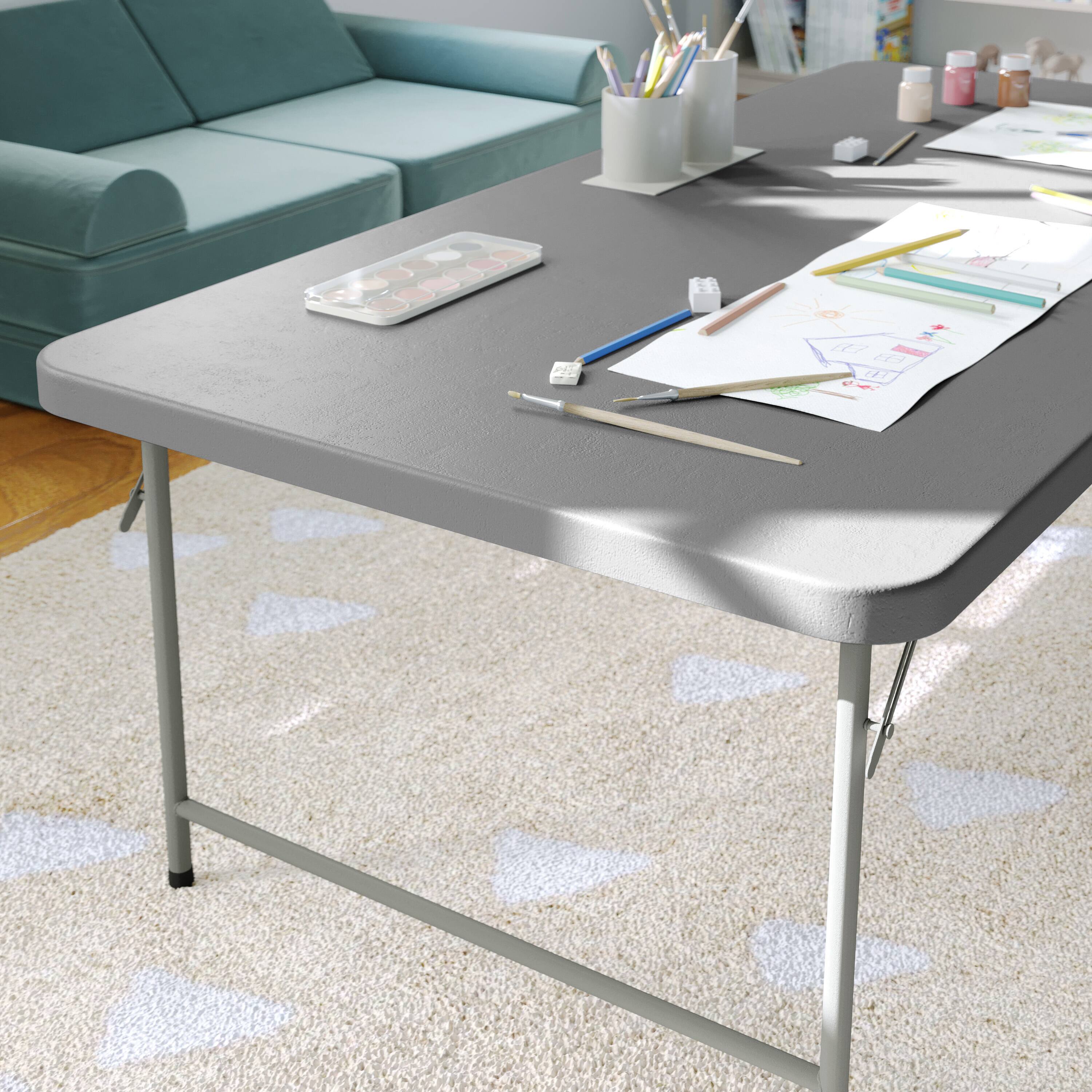 Alt View 3. Flash Furniture - Paige 4.93-Foot Kid's Granite Gray Plastic Folding Table - Gray.