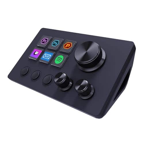 Earthley Blooms - Streaming Macro Keypad Stream Controller Deck Gaming Shortcut With Customizable 6 Lcd Keys 3 Buttons And - Black