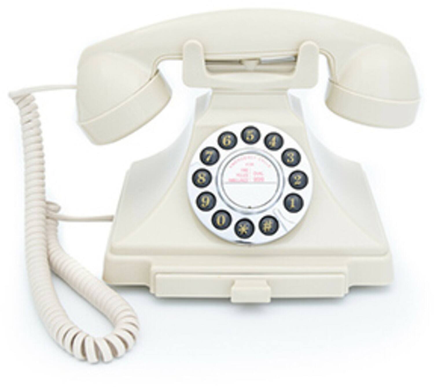 PopMarket - GPO Retro GPOCARRPBIV Carrington Push Button Telephone - Ivory - MISC ACCESSORY - White