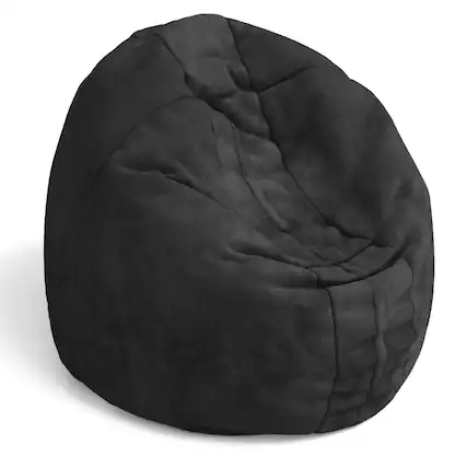 Front. Jaxx - Jaxx Cocoon 4 Foot Bean Bag Chair and Crash Pad, Black - Black.