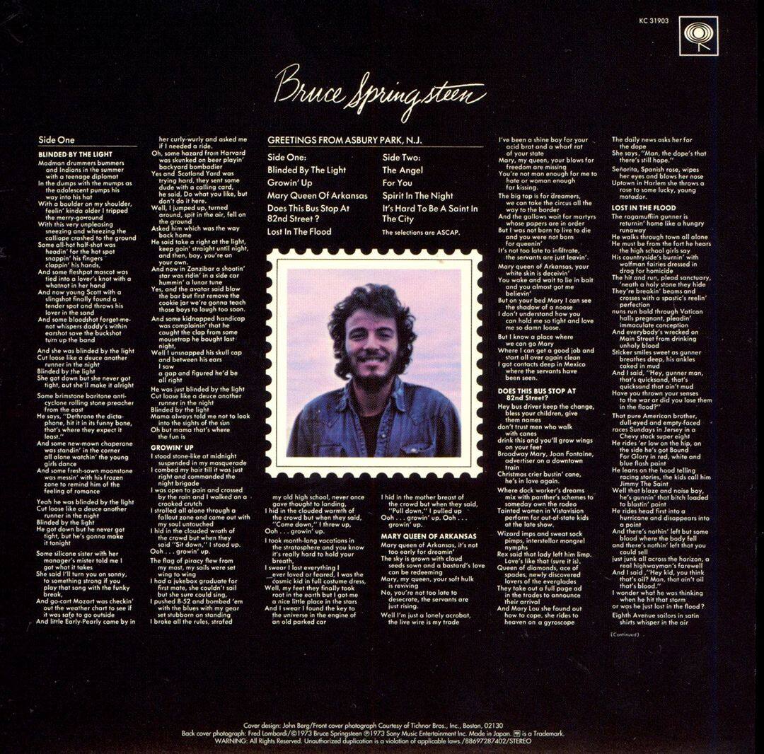 Back. Greetings from Asbury Park, N.J. [Japan Limited Edition] [LP].