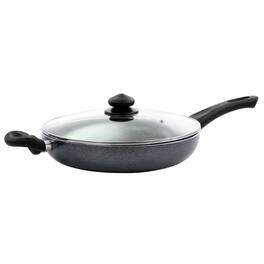 Oster - Pallermo 3.5 Quart Aluminum Nonstick Saute Pan in Charcoal with Lid - Black