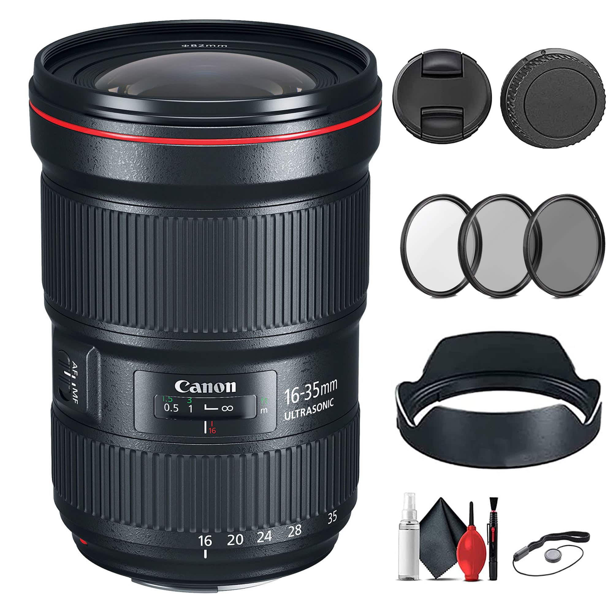 Canon - EF 16-35mm f/2.8L III USM Lens (0573C002) + Filter Kit + Cap Keeper + More - Black