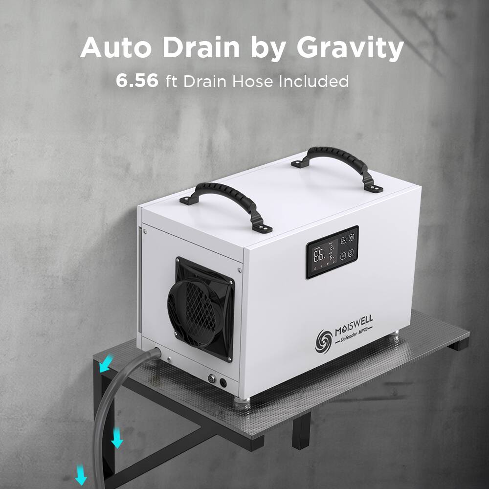 Auto Drain by Gravity  
6.56 ft Drain Hose Included
