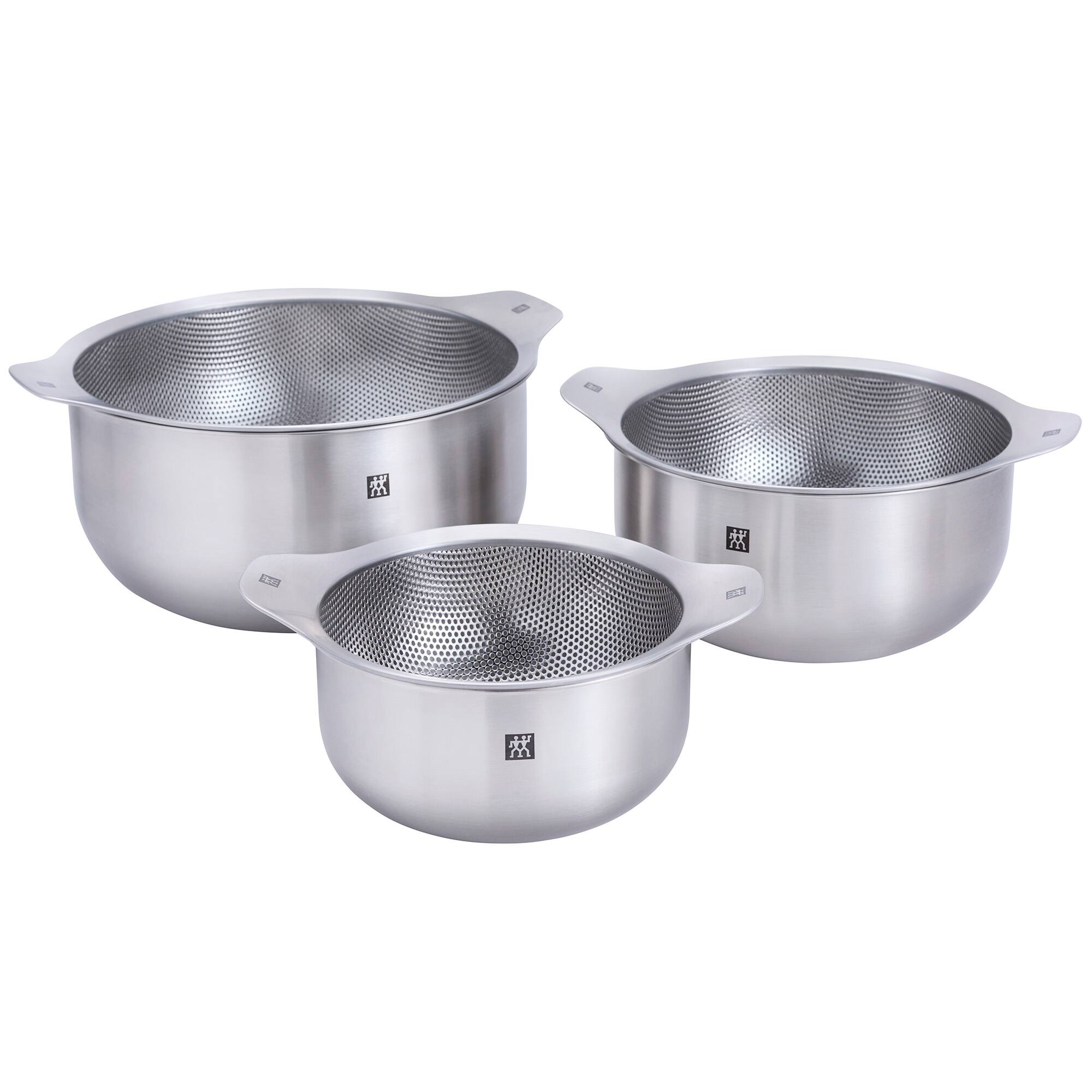 Alt View 2. ZWILLING - ZWILLING Prep 6-pc Brushed Stainless Steels Nesting Bowls & Strainers Set - Stainless Steel.