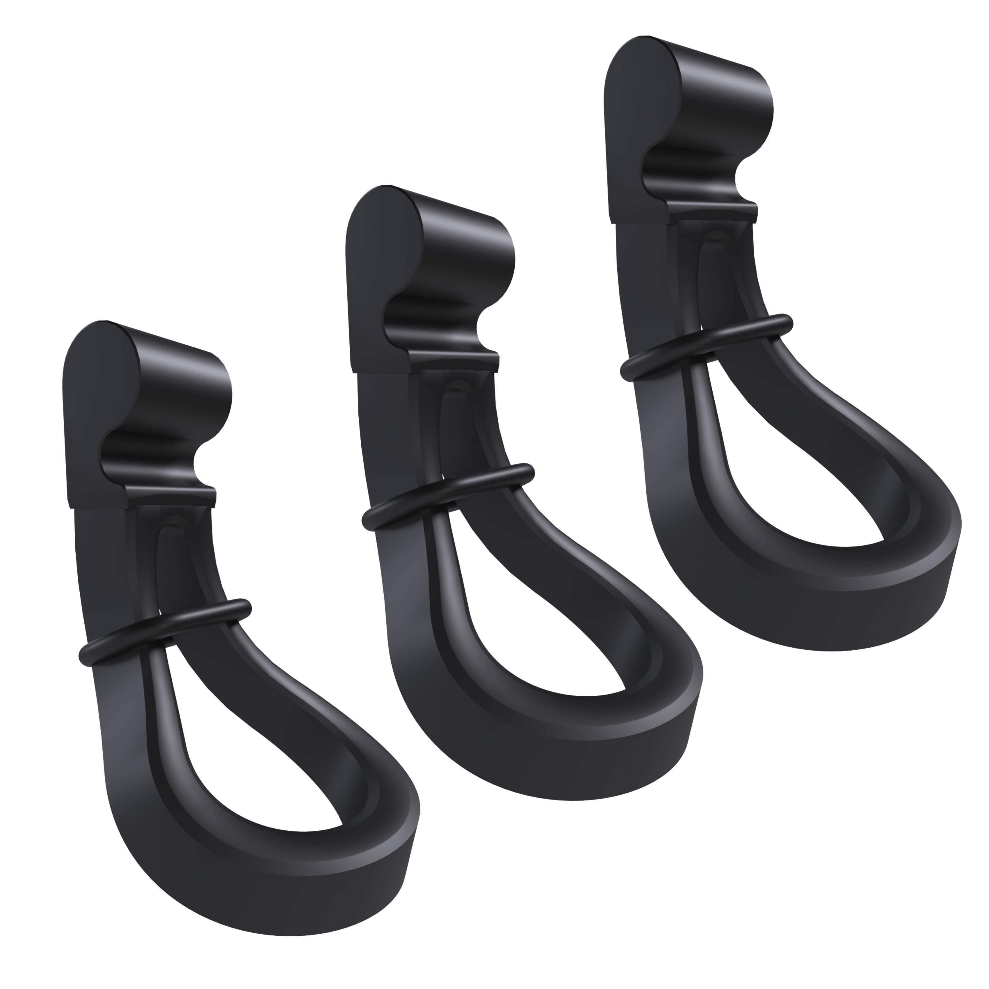 Hang It Simple - Rubber Teardrop Hooks, Add-on Accessory for Kits 3pk BL - Black