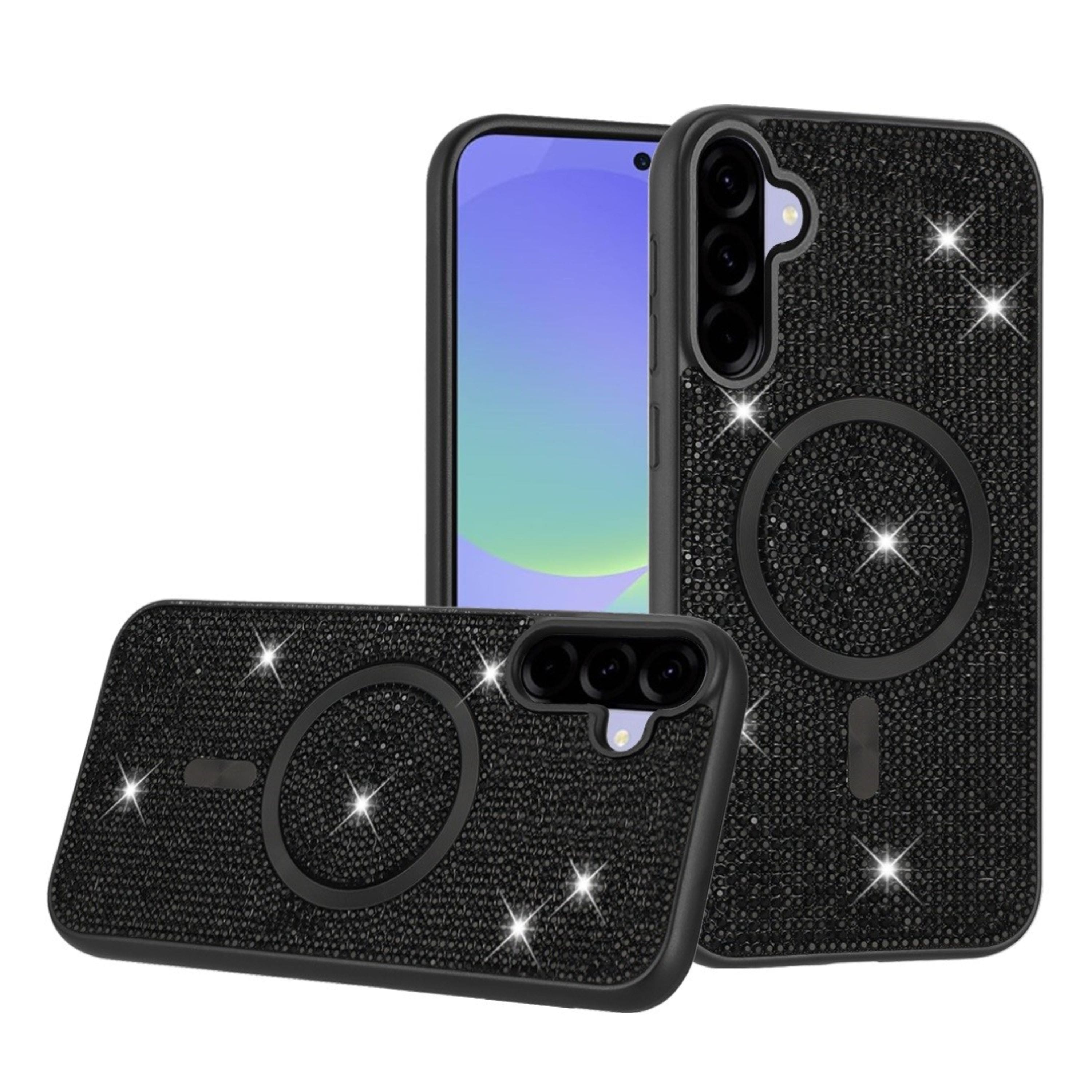 Kitcheniva - Full Bling Dazzle Magnetic Circle Phone Case With Tempered Glass For Samsung Galaxy A37 5G - Black price history on PriceWatchPro