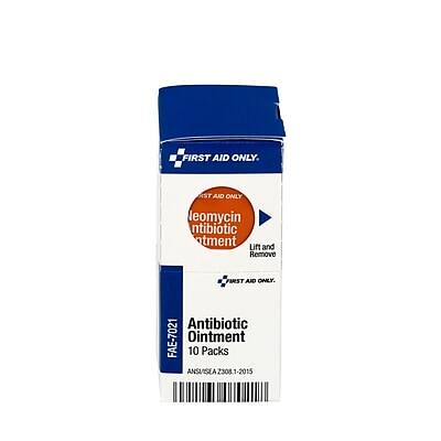 FIRST AID ONLY

Neomycin Antibiotic Ointment
Lift and Remove

FIRST AID ONLY

Antibiotic Ointment
10 Packs

FLE-7021

ANSUSEA 2308 - 2015
