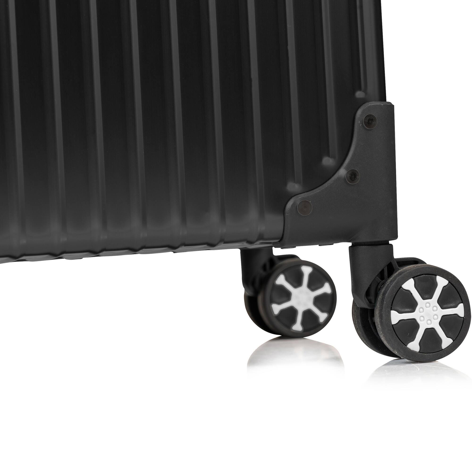 Alt View 1. Champs - Elite Aluminum Collection Large Luggage Case - Black.