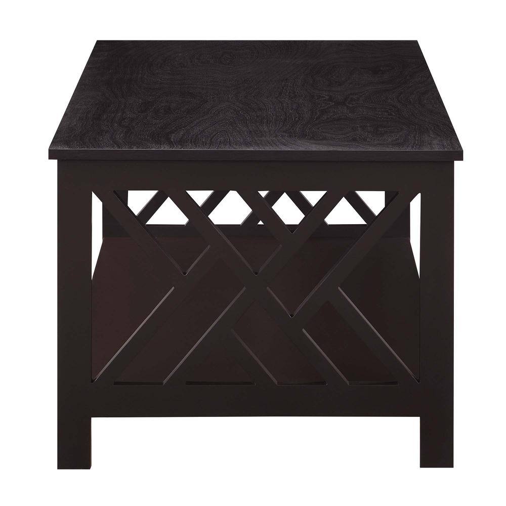 Angle. Convenience Concepts - Titan Coffee Table with Shelf, Espresso - Espresso.