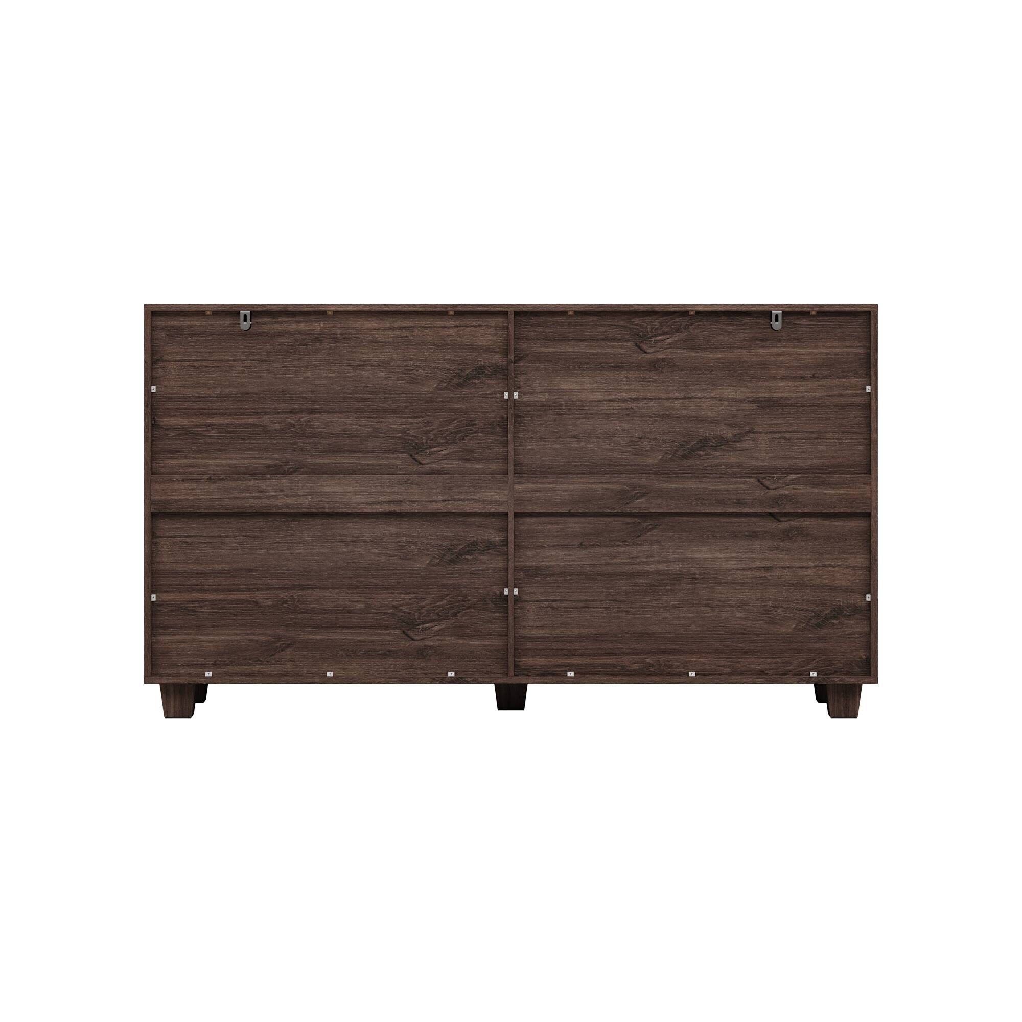 Back. Famapy - Famapy Wood - Grain Glass - Door Storage & Display Cabinet：Elevate Your Home with Timeless Charm - Brown.