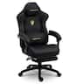 Dowinx - Gaming Chair Big and Tall, Suede Fabric Game Chair with Pocket Spring Cushion, High Back Ergonomic Office Chair - Black