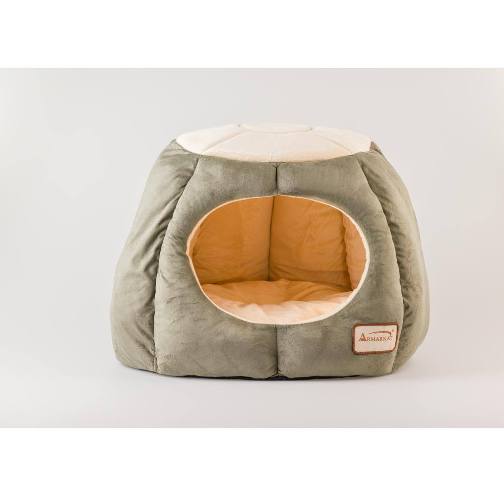 Back. Armarkat - Cat Bed Laurel Green And Beige - Green.