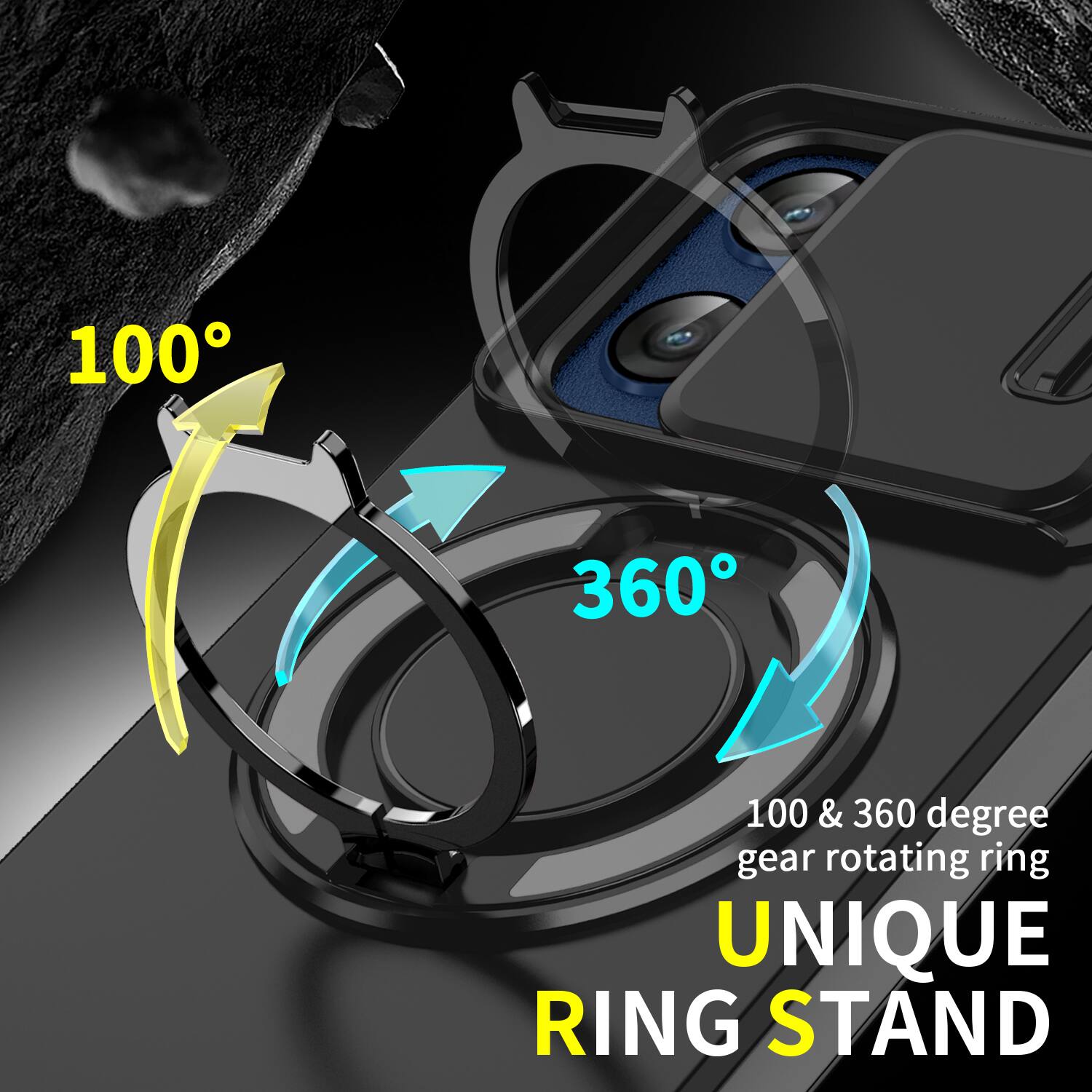 100 & 360 degree gear rotating ring UNIQUE RING STAND