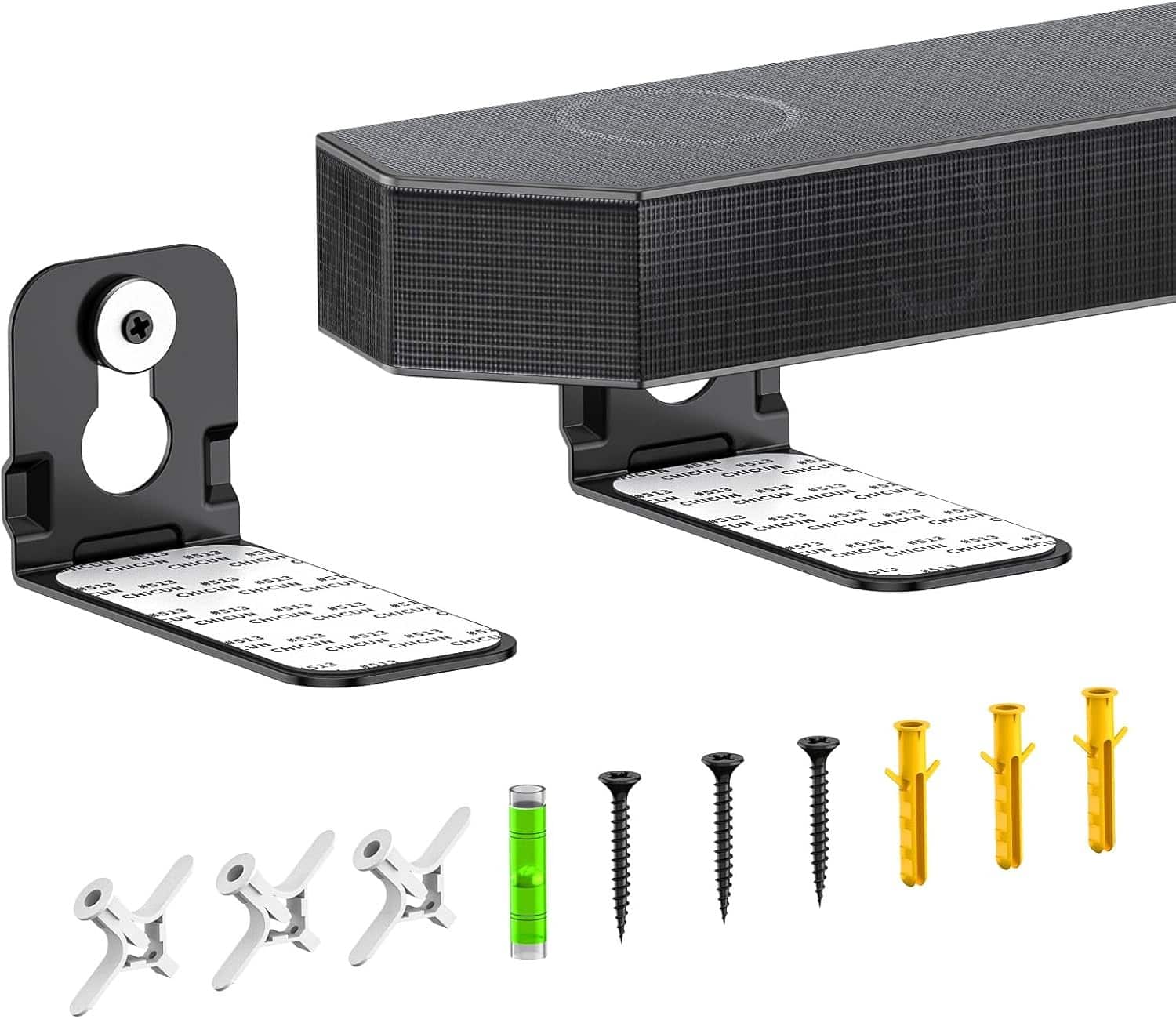 Schertz - Universal Soundbar Mount for Samsung HW-T400, T430, T510, T530, S40T, T60M, S60T, Q60T & More – Wall Mount Bracket for S - Black