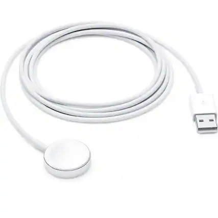 Front. Apple - Apple Watch Magnetic Charging Cable (1m) - White.