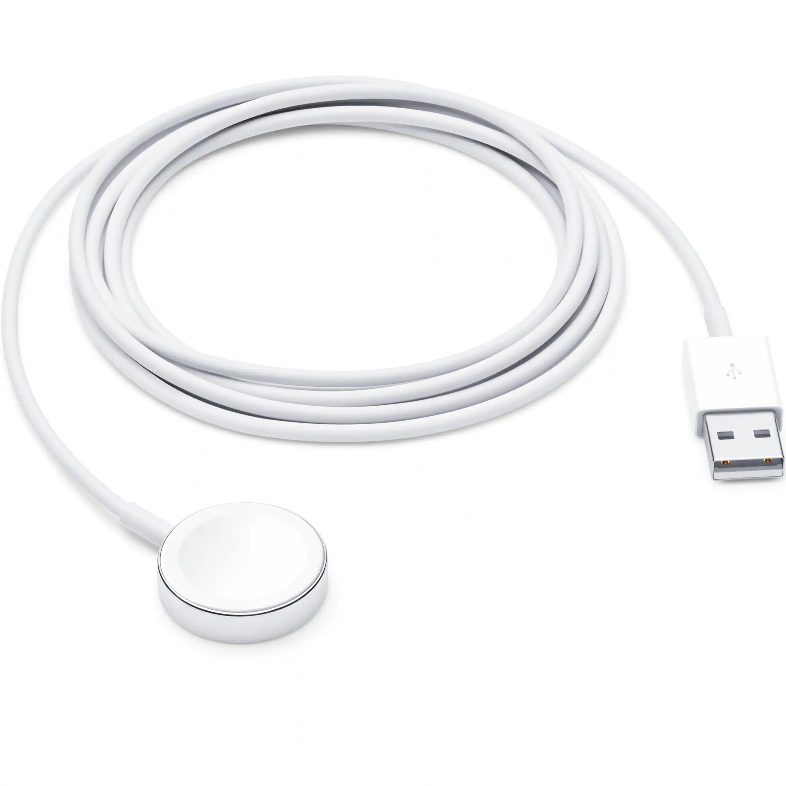 Front. Apple - Apple Watch Magnetic Charging Cable (1m) - White.