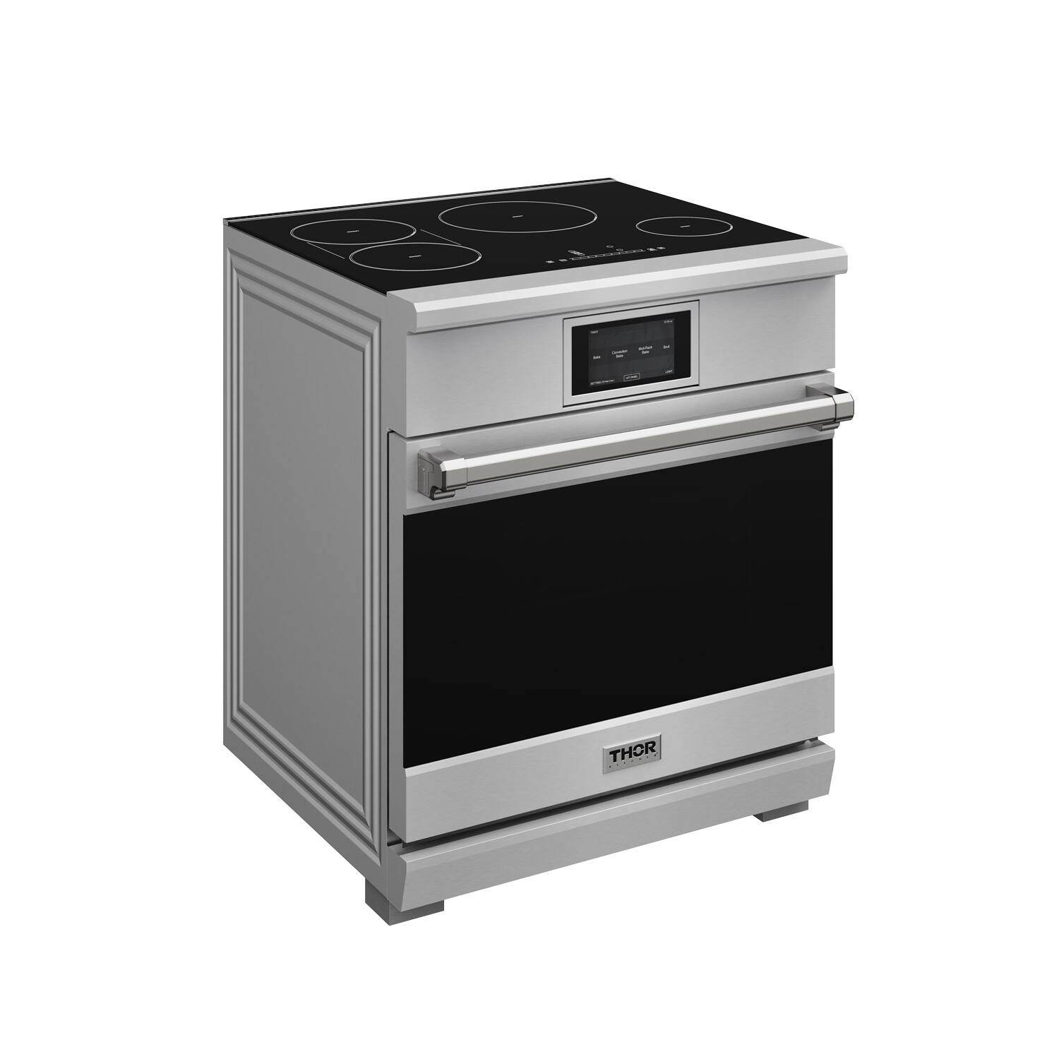 Angle. Thor Kitchen - 4.8 Cu Ft. Freestanding Induction Range with Air Fry - Stainless steel.
