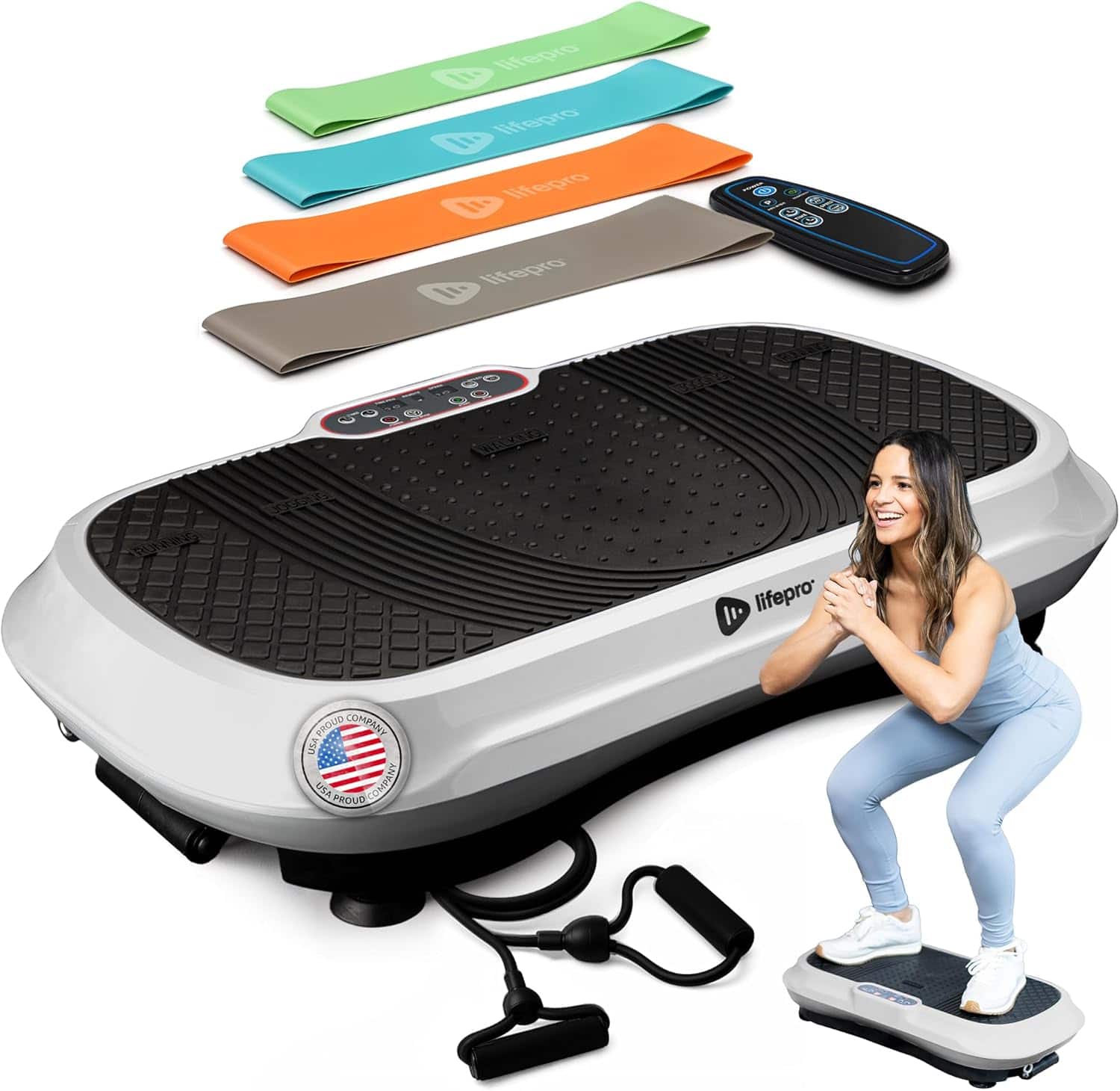 LifePro - Waver Vibration Plate – Whole Body Exercise Machine for Weight Loss, Muscle Toning & Lymphatic Drainage - White