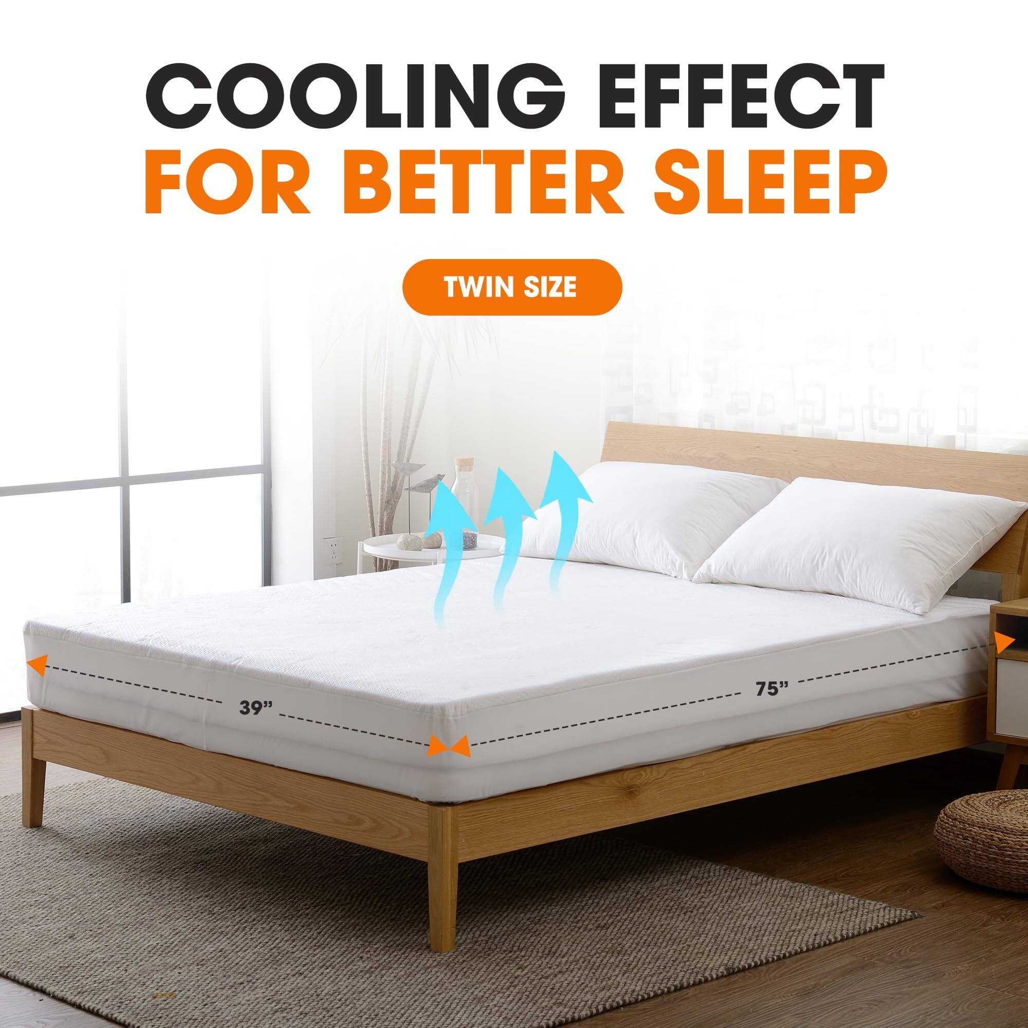 COOLING EFFECT FOR BETTER SLEEP  
TWIN SIZE  
39"  
75"
