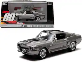 1967 Ford Mustang Custom "Eleanor" Gray Met. w/ Black Stripes "Gone in 60 Seconds" (2000) Movie 1/43 Model by Greenlight