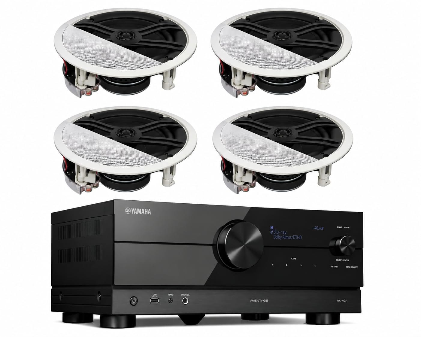 Yamaha - RX-A2A 7.2-Channel 8K AV Receiver Speaker Bundle - Black