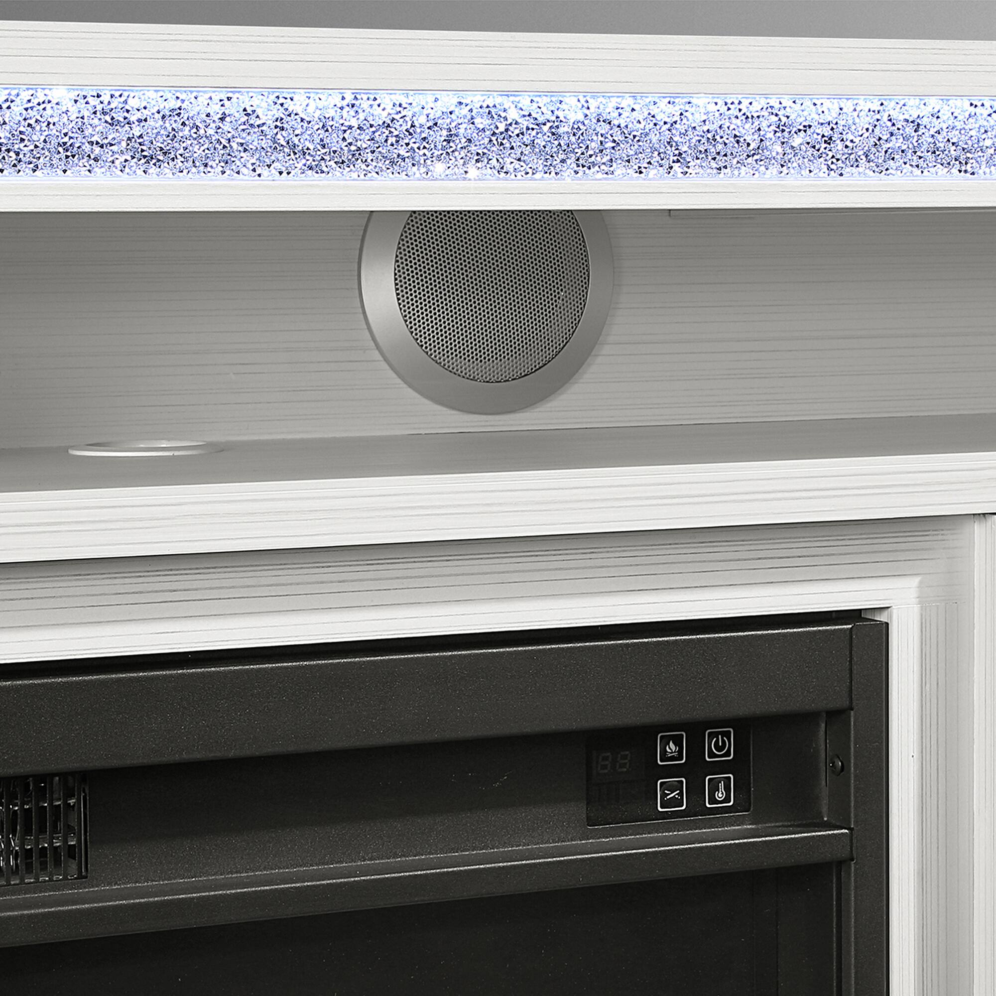 Alt View 5. Boyel Living - 72-in White Electric Fireplace Mantel with Remote Control - White.