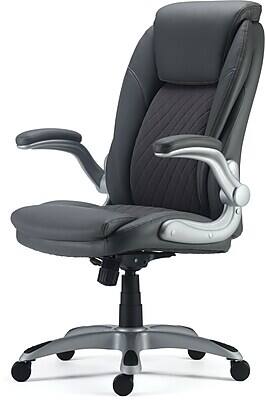 Alt View 4. Staples - Staples Sorina Ergonomic Bonded Leather Swivel Executive Chair, Grey (53253) - Grey.