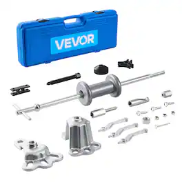 VEVOR - 9-Way Slide Hammer Puller Set, 15PCS Front Wheel Hub Bearing Remover & Rear Wheel Axle Hub Dent Shaft Puller Tool Kit - Silver