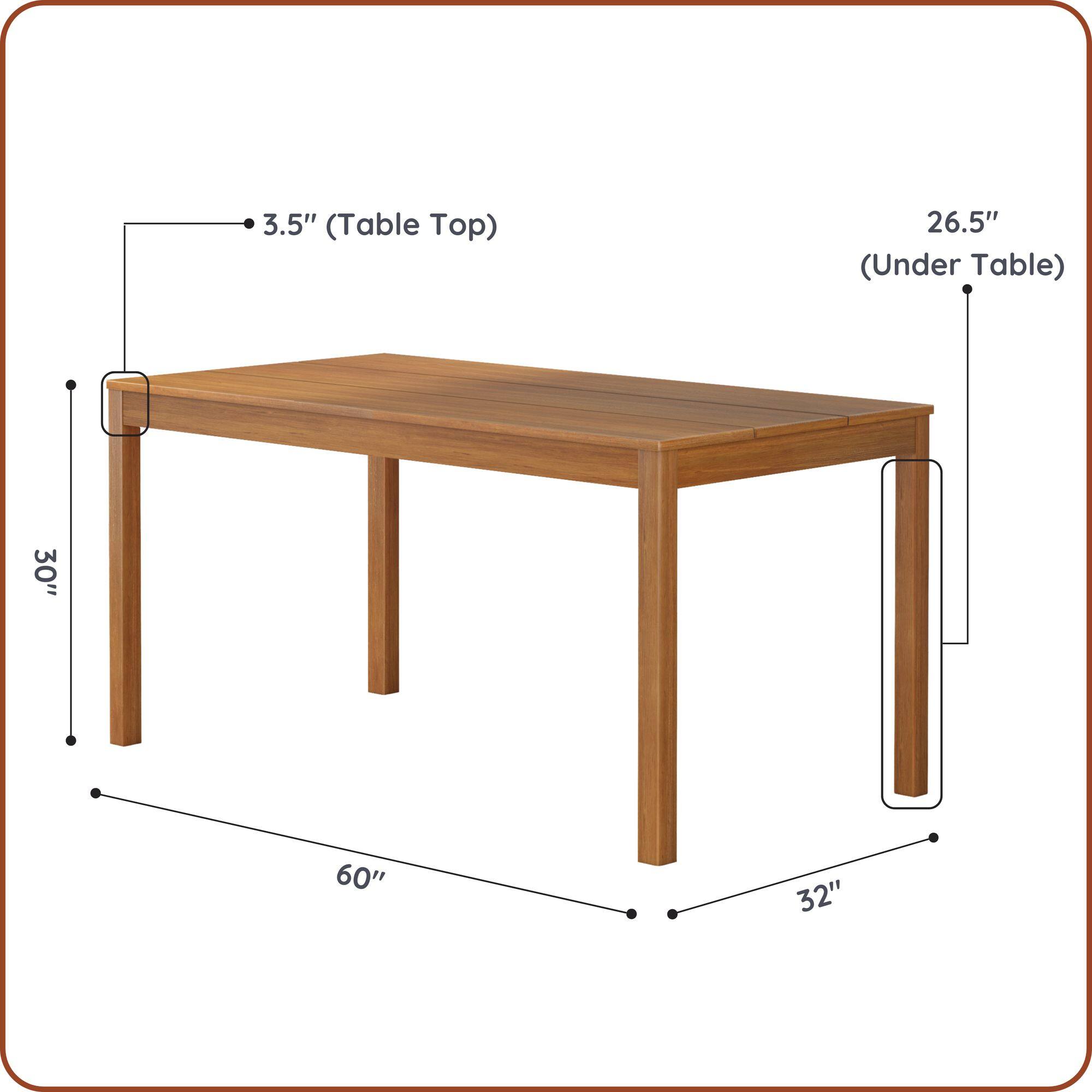 3.5" (Table Top)  
26.5" (Under Table)  
30"  
60"  
32"