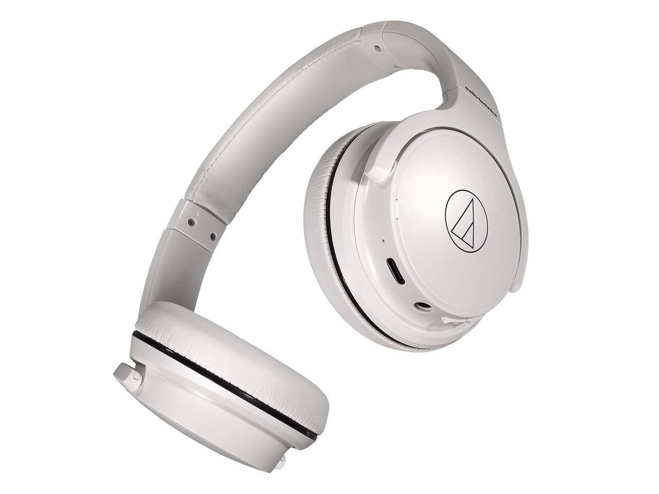 Alt View 5. Audio-Technica - ATH-S220BT Wireless On-Ear Headphones (White) - White.