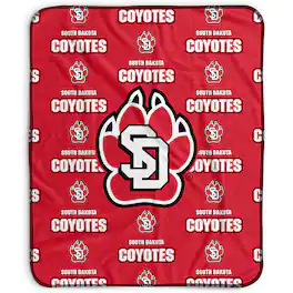 Pegasus - South Dakota Coyotes 50" x 60" Repeat Wordmark Fleece Blanket - Multicolor