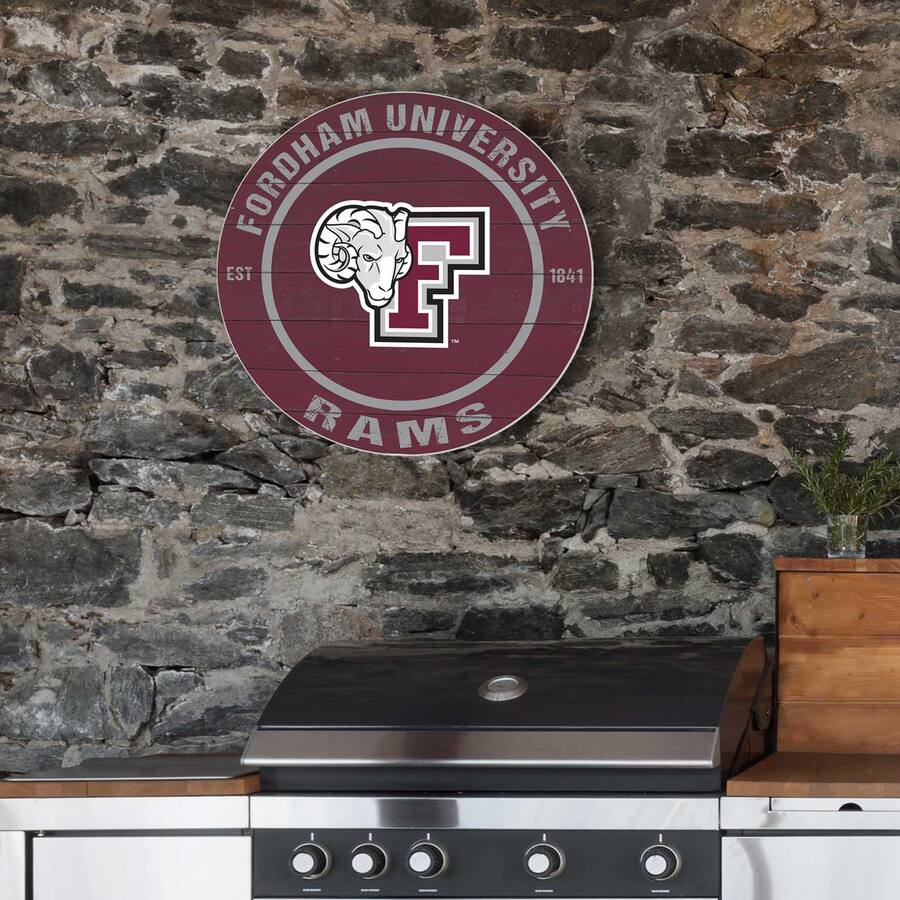 Max 20 Sign Jardine Fordham Rams 20'' x 20'' Indoor/Outdoor Circle Sign Maroon ...
