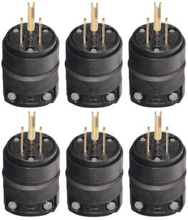 Leviton - 000-515PR NEMA 5-15P 15 amp 125 volt EPTR rubber straight plug - Black