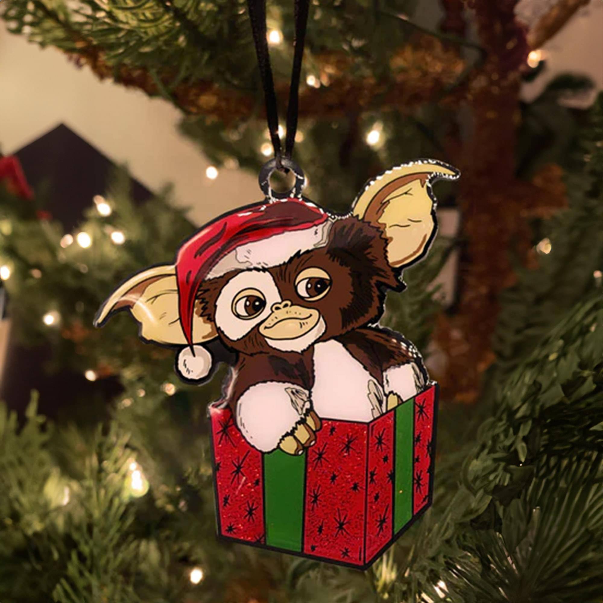 Alt View 1. Trick or Treat Studios - Gremlins Holiday Horrors Metal Ornament | Holiday Gizmo - Red.
