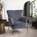 Left. CorLiving - Elwood Wingback Accent Chair - Grey.