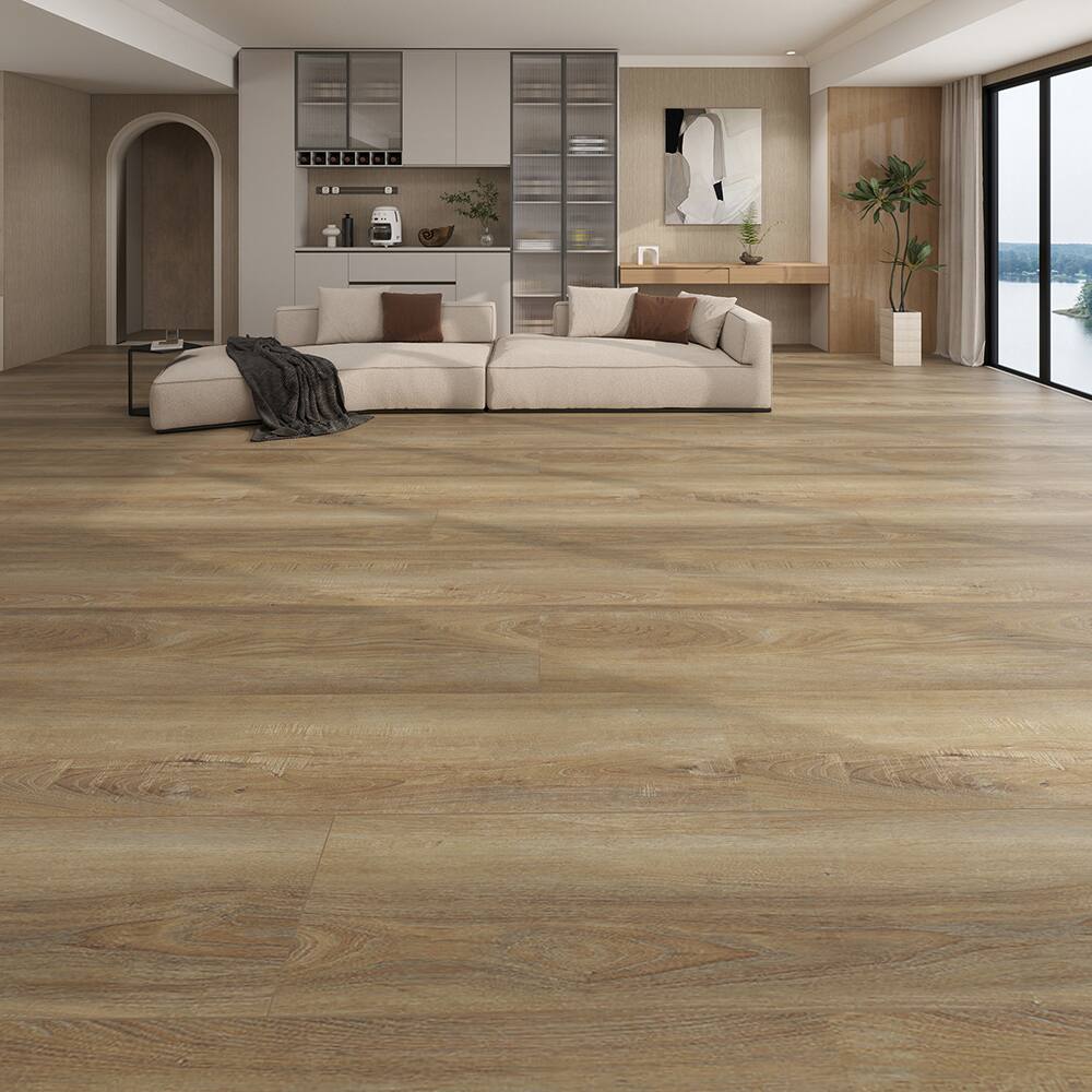 Dotfloor - 62.6"x9" SPC Composite Flooring; 5 Planks/Box (19.56 sq. ft/Box); 8mm Thick with ; 30 mil Wear Layer; - Cabana Driftwood