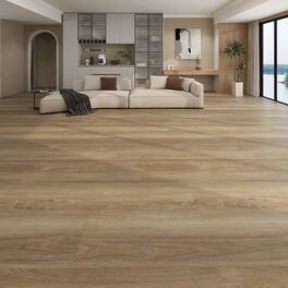 Dotfloor - 62.6"x9" SPC Composite Flooring; 5 Planks/Box (19.56 sq. ft/Box); 8mm Thick with ; 30 mil Wear Layer; - Cabana Driftwood