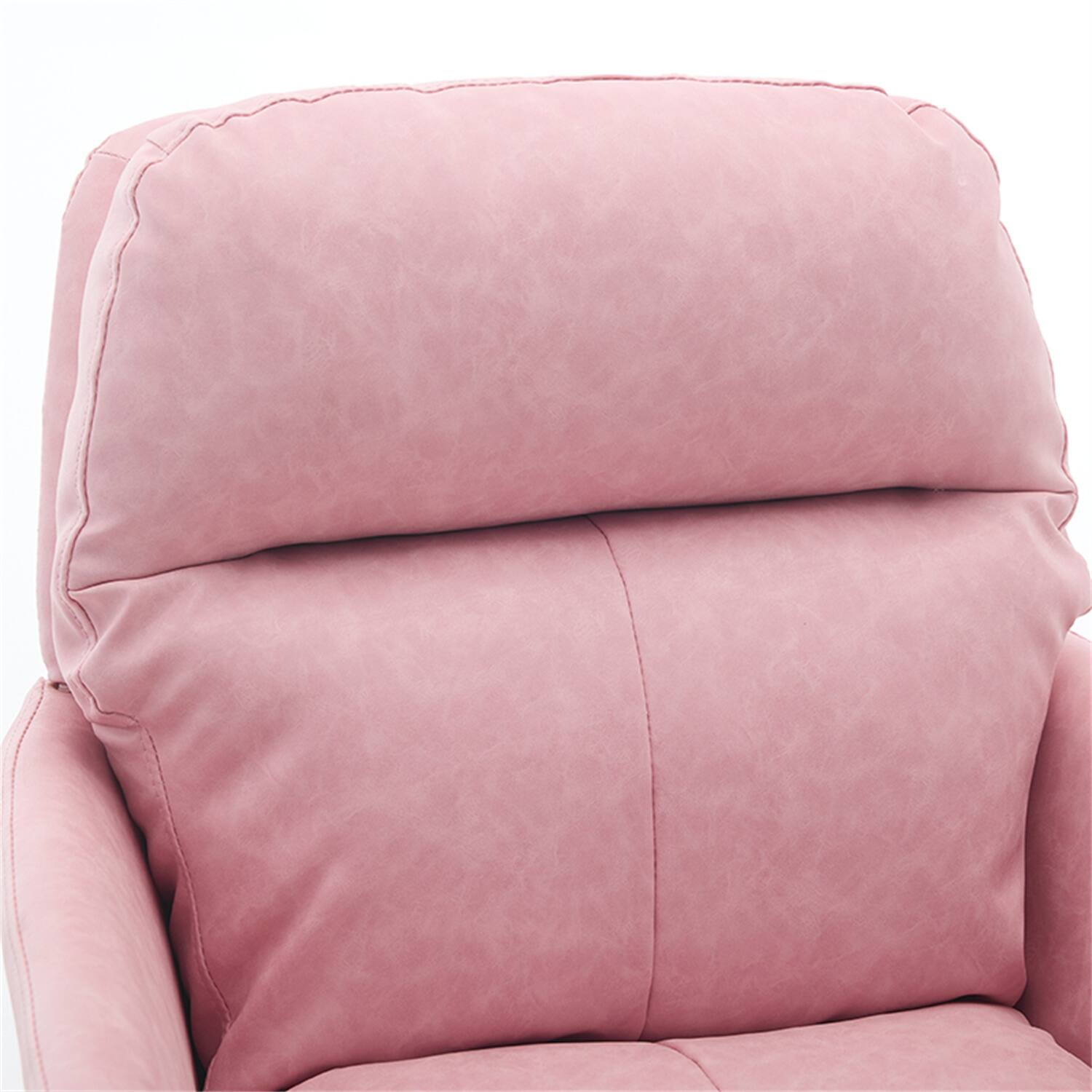 Alt View 6. Forest'nSky - Pink Artificial Leather Office Chair, Height-Adjustable with Black Base for Home & Office - Pink.