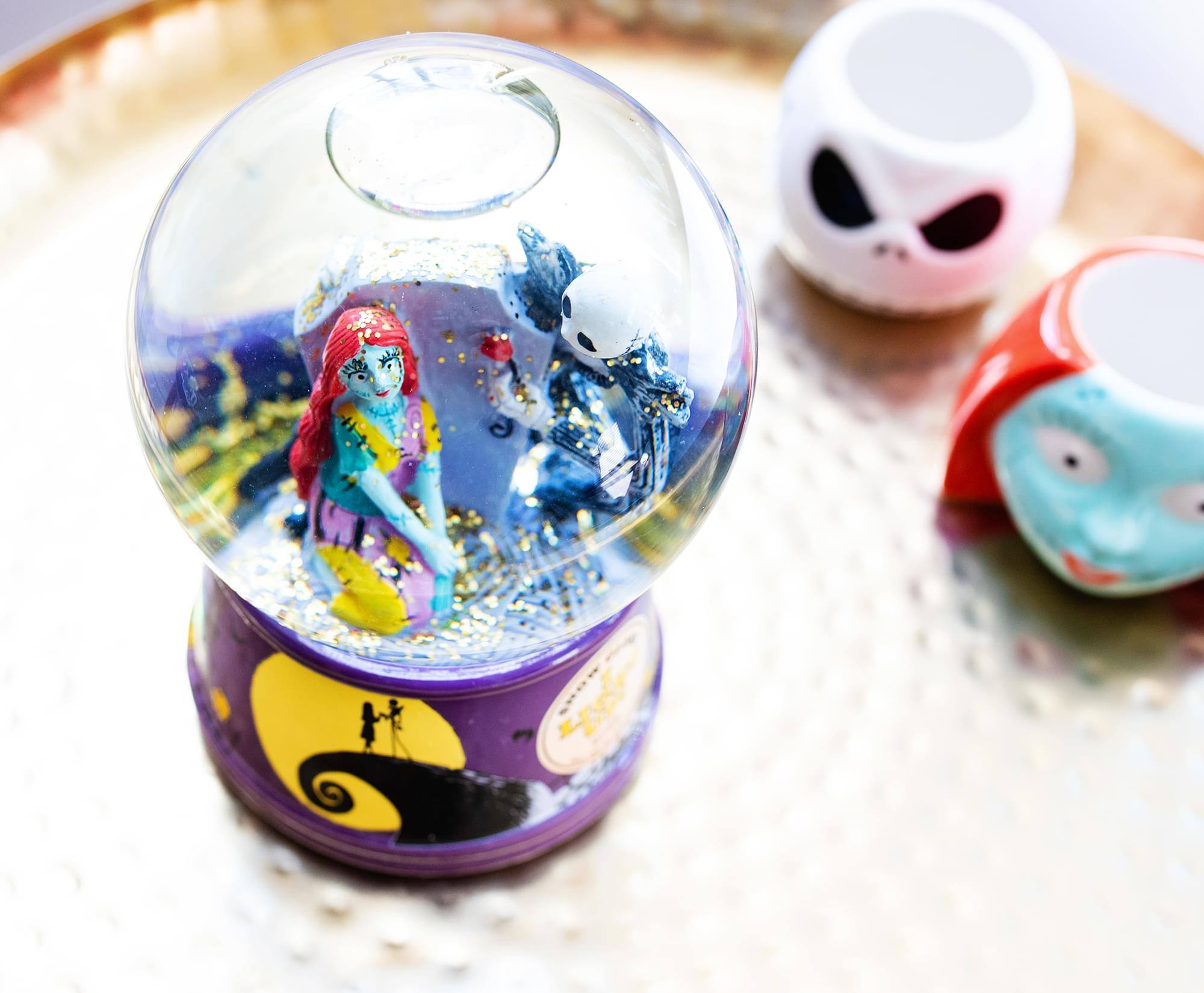Alt View 3. Disney - Disney Nightmare Before Christmas Jack & Sally Light-Up Snow Globe | 6 Inches - Purple.